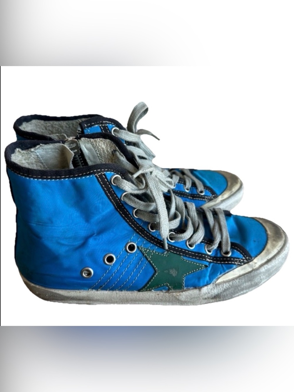 Golden Goose Francy Fred Segal Exclusive High Top Sneakers Blue Green EU 41